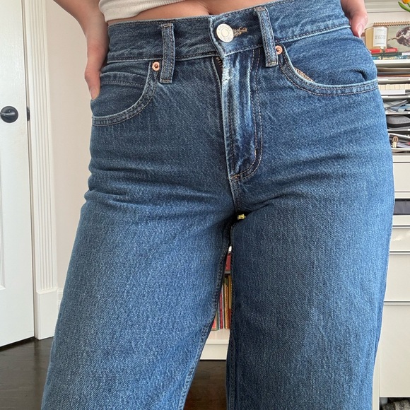 Garage Blue Straight Leg Women's Jeans - Picture 3 of 5